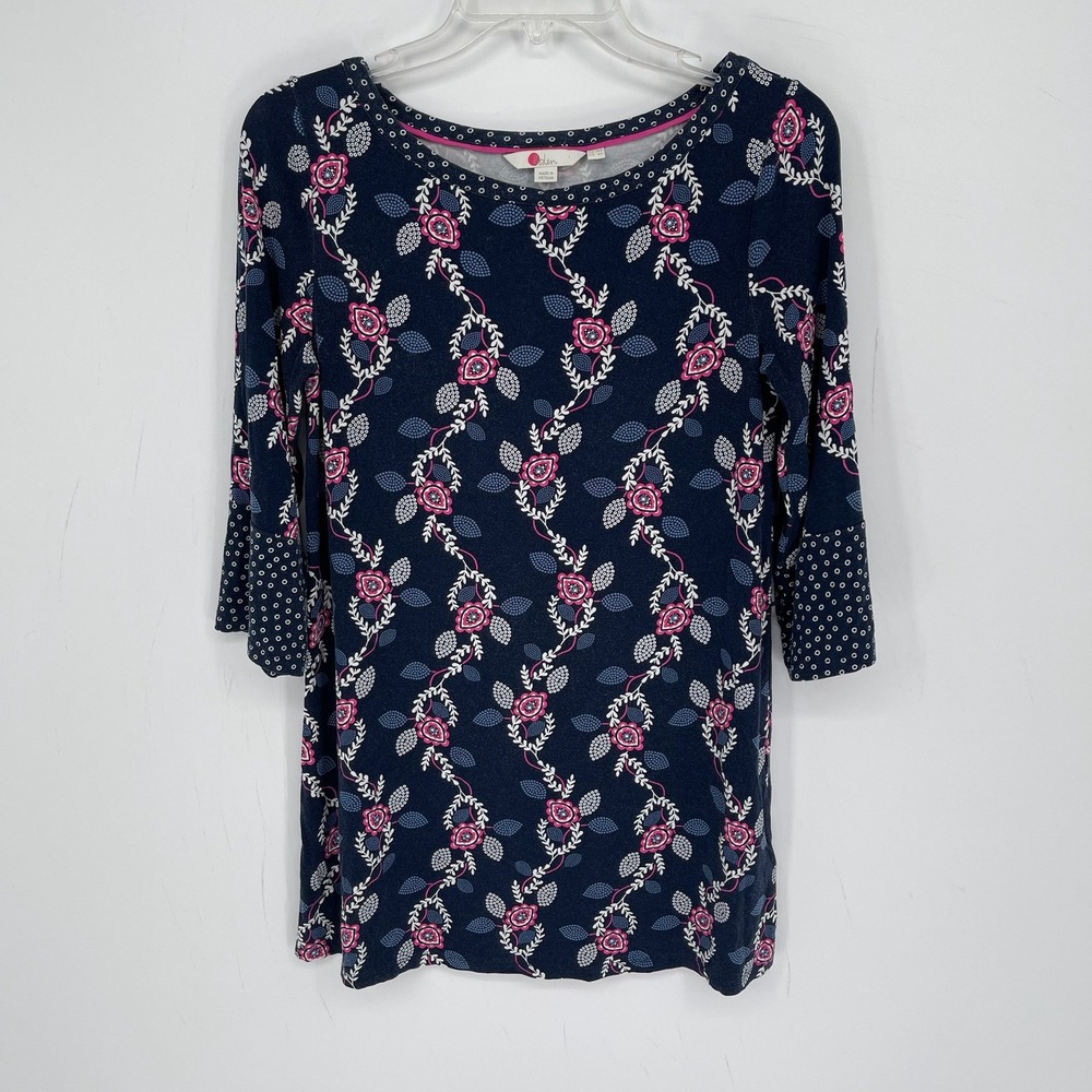 Boden Women's Navy Floral Viscose Blend Stretch Amy Jersey Tunic Dress Size 6P